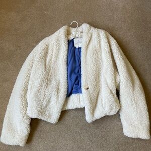 Anthropologie cropped fuzzy jacket